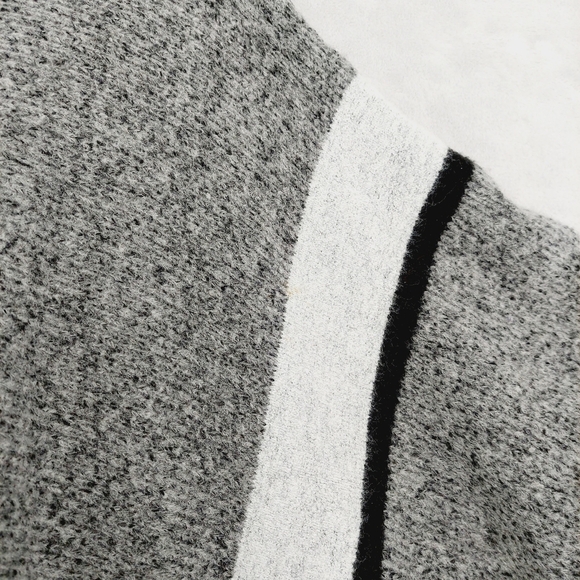 LOFT Ann Taylor Gray White Short Sleeve Poncho Casual Sweaters P3889 - Picture 5 of 9